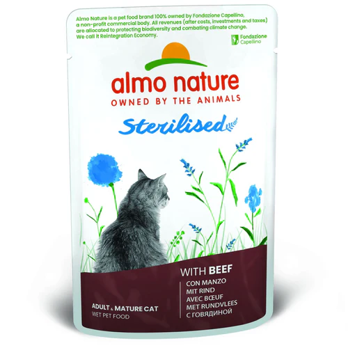 Almo Nature
      
      
       Holistic kesica za mačke Sterilised, Govedina, 70g