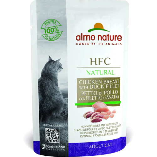 Almo Nature
      
      
      OUTLET  HFC Natural kesica za mačke, Pileći file i Pačetina, 55g