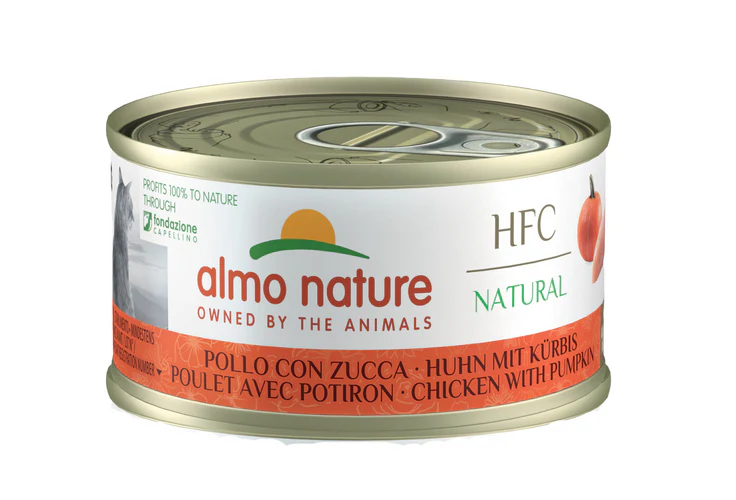 Almo Nature
      
      
      OUTLET  HFC Natural konzerva za mačke, s piletinom i bundevom, 70g
