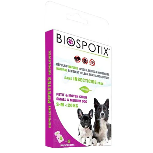 BioSpotix
      
      
       Ampule SpotOn za pse antiparazitske, S/M (do 20kg) 5x1ml