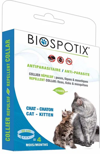 BioSpotix
      
      
       Ogrlica za mačke i mačiće antiparazitska 35cm