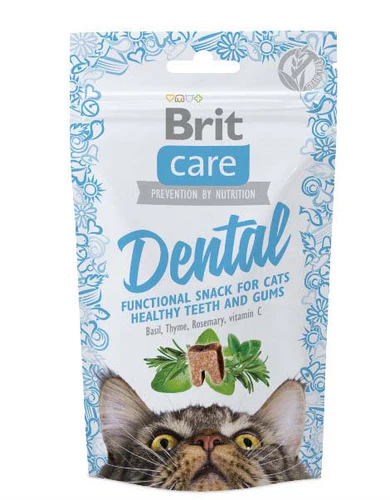 Brit
      
      
       CARE Dental, funkcionalna poslastica za mačke, za higijenu zuba, 50g