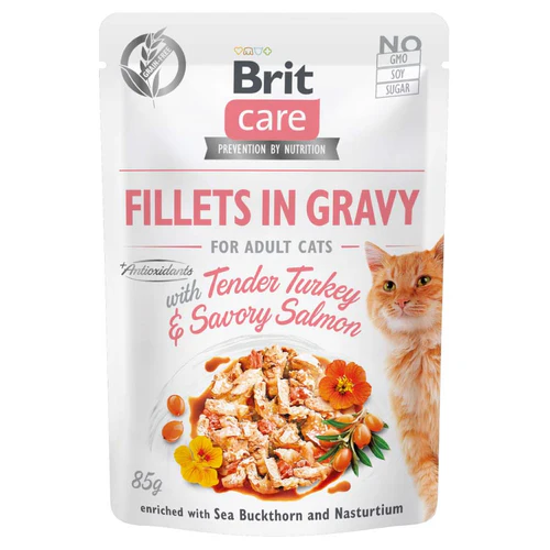 Brit Care
      
      
       kesica, fileti u sosu s ćuretinom i lososom, 85% mesa, 85g