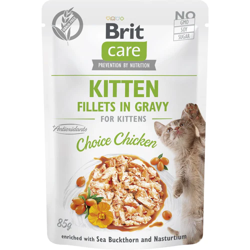 Brit Care
      
      
       kesica, KITTEN fileti u sosu s piletinom, 85% mesa, 85g