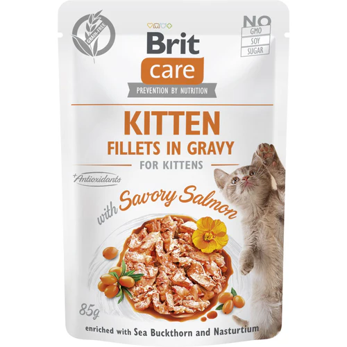 Brit Care
      
      
       kesica, KITTEN fileti u sosu sa lososom, 85% mesa, 85g