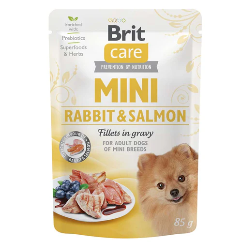 Brit Care
      
      
       Mini kesica, fileti u sosu sa zečetinom i lososom, 85g