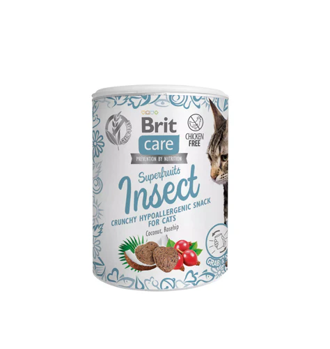 Brit
      
      
       CARE Superfruits, hrskava poslastica za mačke s insektima, 100g