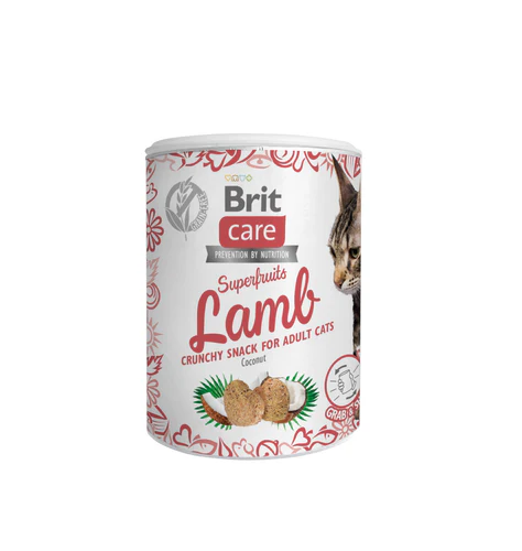 Brit
      
      
       CARE Superfruits, hrskava poslastica za mačke s jagnjetinom, 100g