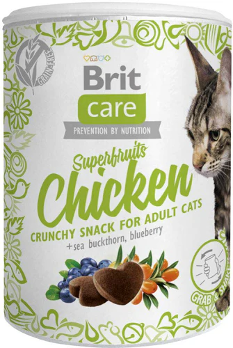 Brit
      
      
       CARE Superfruits, hrskava poslastica za mačke s piletinom, 100g