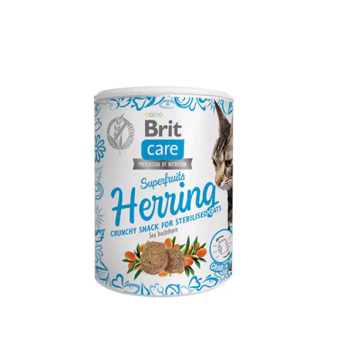 Brit
      
      
       CARE Superfruits Sterlised, hrskava poslastica za mačke s haringom, 100g