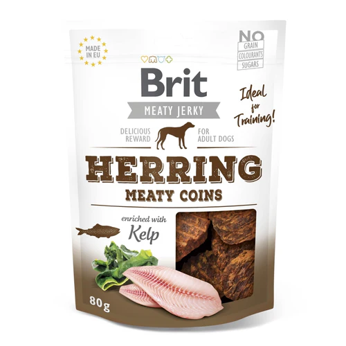 Brit
      
      
       Jerky Meaty Coins, mesni kolutići s haringom i piletinom, 80g