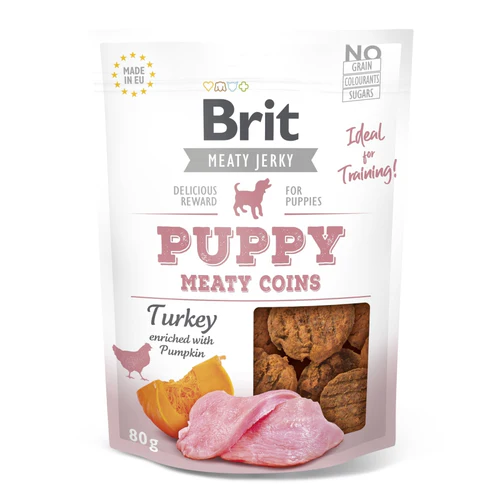 Brit
      
      
       Jerky Meaty Coins, mesni kolutići s ćuretinom za štence 80g