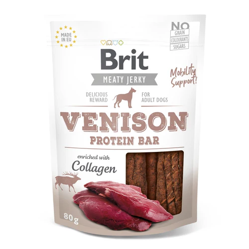 Brit
      
      
       Jerky Protein Bar, proteinske pločice s divljači, 80g
