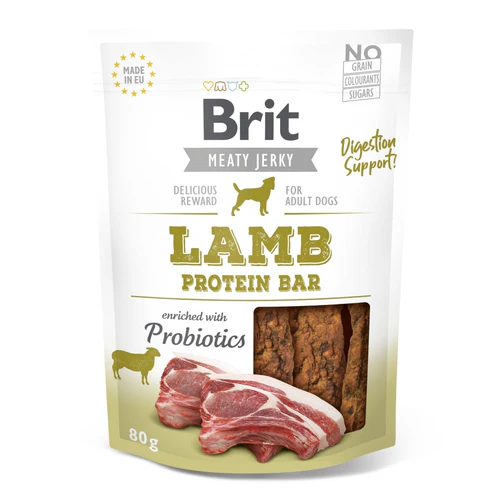 Brit
      
      
       Jerky Protein Bar, proteinske pločice s jagnjetinom, 80g