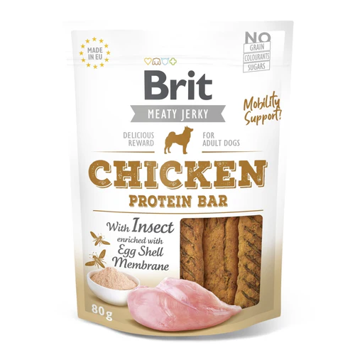 Brit
      
      
       Jerky Protein Bar, proteinske pločice s piletinom i insektima, 80g