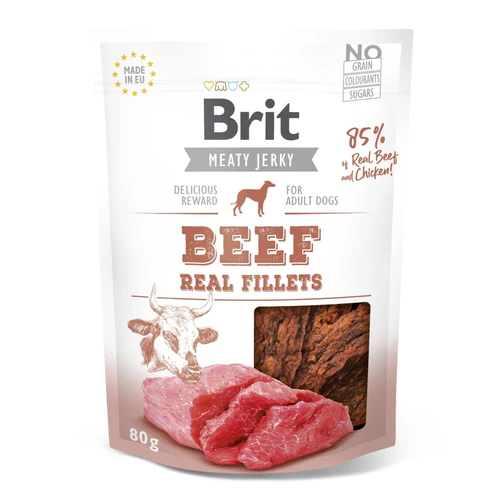 Brit
      
      
       Jerky Real Fillets, sušeno meso s govedinom i piletinom, 80g