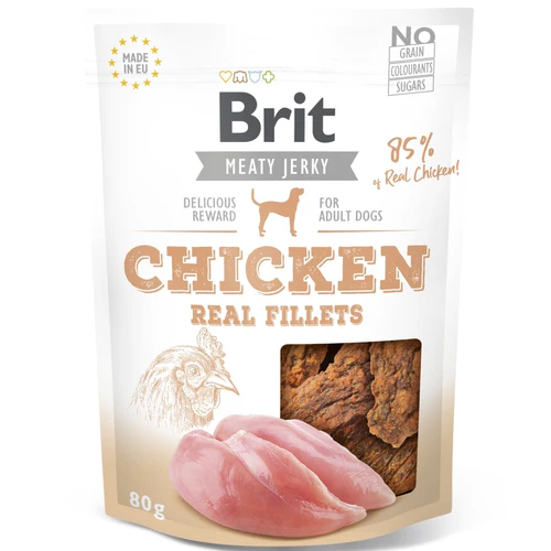 Brit
      
      
       Jerky Real Fillets, sušeno meso s piletinom, 80g