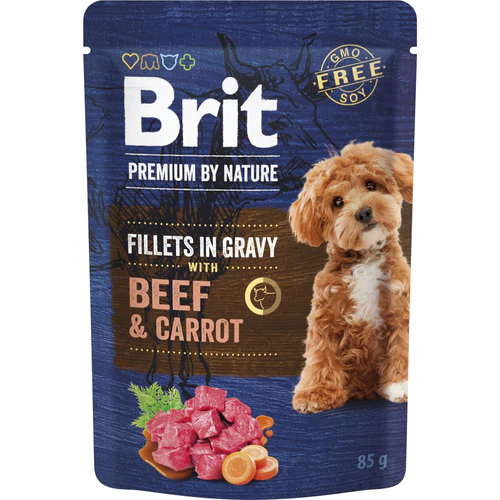 Brit
      
      
       PREMIUM by Nature, fileti u sosu za pse, s govedinom i šargarepom, 85g