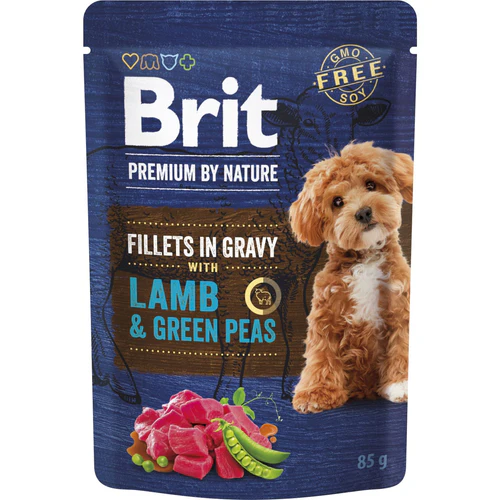 Brit
      
      
       PREMIUM by Nature, fileti u sosu za pse, s jagnjetinom i graškom, 85g