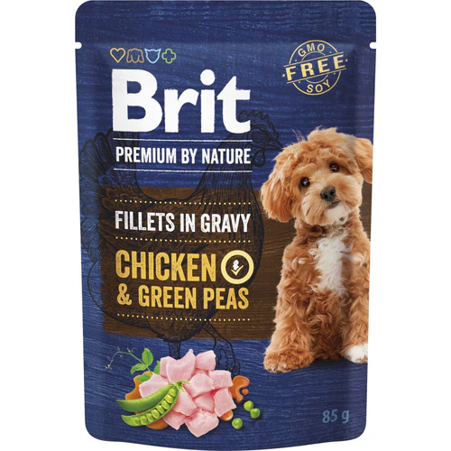 Brit
      
      
       PREMIUM by Nature, fileti u sosu za pse, s piletinom i graškom, 85g