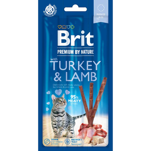 Brit
      
      
       PREMIUM by Nature, meki štapići za mačke,95%mesa, s ćuretinom i jagnjetinom