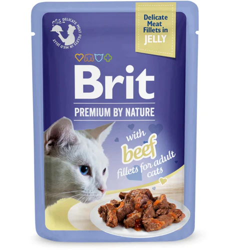Brit Premium
      
      
       kesica, nežni fileti u želeu s govedinom, 85g
