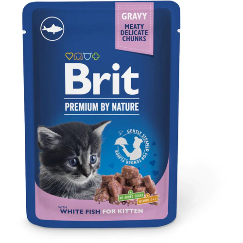 Brit Premium
      
      
       kesica, sočni komadići, KITTEN bela riba, 100g