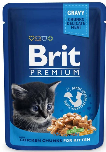 Brit Premium
      
      
       kesica, sočni komadići, KITTEN piletina, 100g