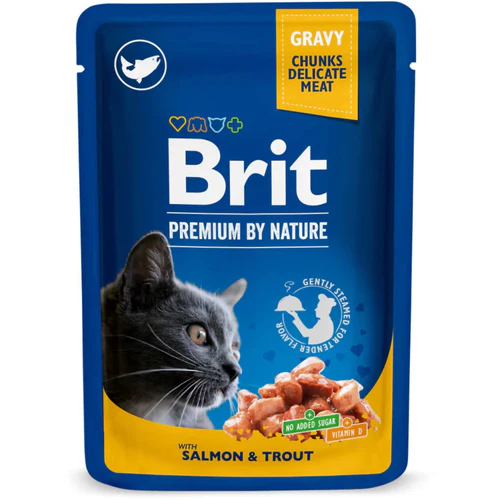 Brit Premium
      
      
       kesica, sočni komadići, losos s pastrmkom, 100g