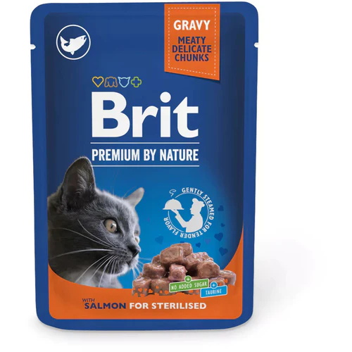 Brit Premium
      
      
       kesica, sočni komadići, Sterilised, losos, 100g