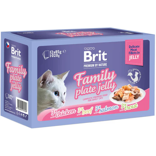 Brit Premium
      
      
       kesice, nežni fileti u želeu Family Plate, (12x85g) 1020g