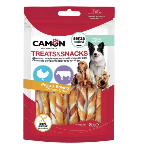 Camon
      
      
       Treats&Snacks Poslastica za pse Štapići od presovane kože, dvobojni 80g