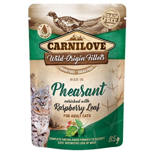 Carnilove
      
      
       Cat, fileti s fazanom obogaćeni lišćem maline, bez žitarica, 85g