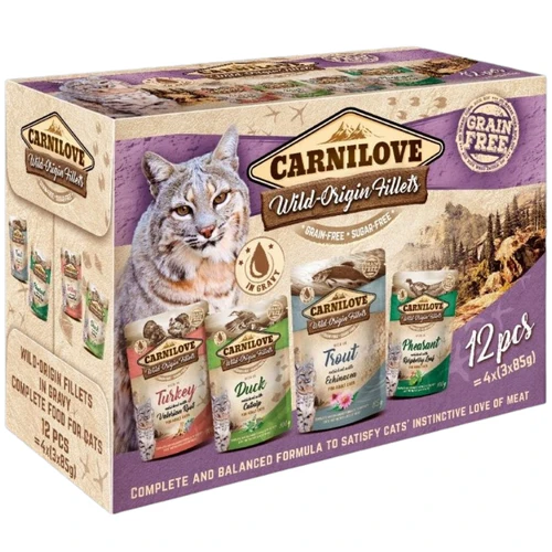 Carnilove
      
      
       Cat, fileti u sosu Multipack, bez žitarica, (12x85g) 1020g