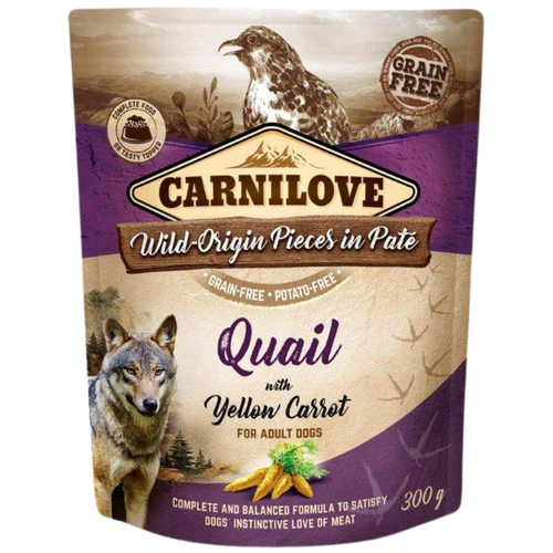 Carnilove
      
      
       Dog, pašteta s prepelicom i žutom šargarepom, bez žitarica, 300g