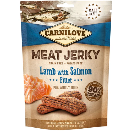 Carnilove
      
      
       Jerky Fillet, mesni fileti, jagnjetina i losos, bez žitarica, 100g