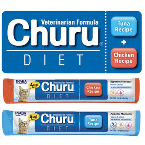Churu
      
      
      CHURY Vet Diet, poslastica za mačke, s tunjevinom i piletinom, 1kom, 14g