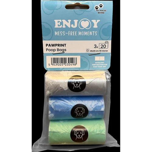 Enjoy
      
      
       Higijenske kesice za izmet Paw, 3 rolne x 20 kesica