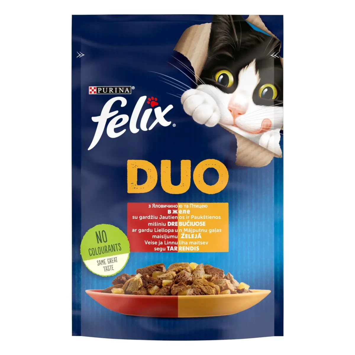 FELIX DUO Žele s ukusom govedine i živinskog mesa, 85g