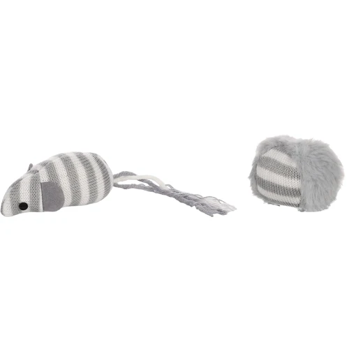 Flamingo
      
      
       Igračka za mačke Faci Miš sa loptom, tekstilna, Siva, 8,8cm