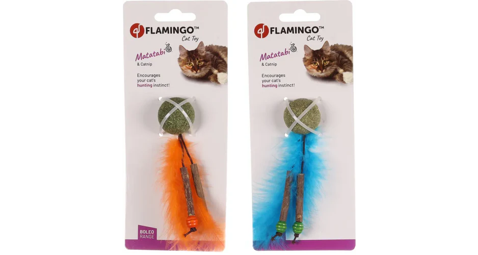 Flamingo
      
      
       Igračka za mačke Loptica Boleo, s perjem, Catnip&Matatabi, raznih boja