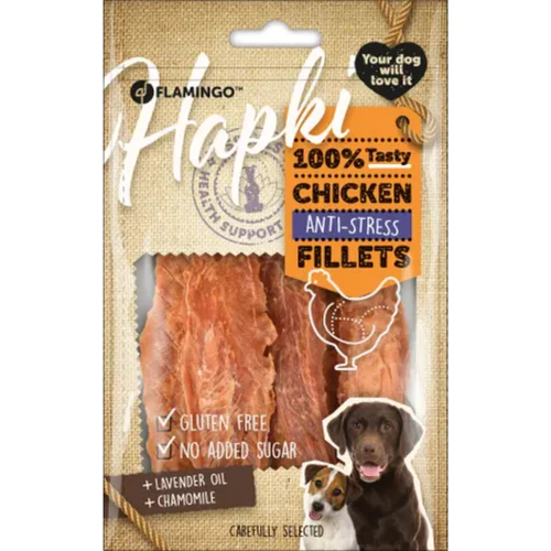 Flamingo
      
      
       Poslastica za pse Hapki, Anti-Stress, fileti piletine, 85g