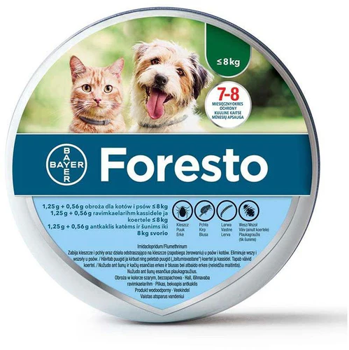Foresto
      
      
       (Elanco) Ogrlica za mačke i pse, protiv buva i krpelja 1-8kg, 38cm