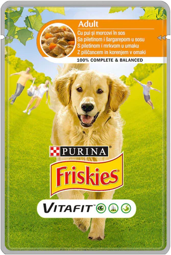 Friskies
      
      
       Kesica za pse Adult Piletina i Šargarepa u sosu 100g