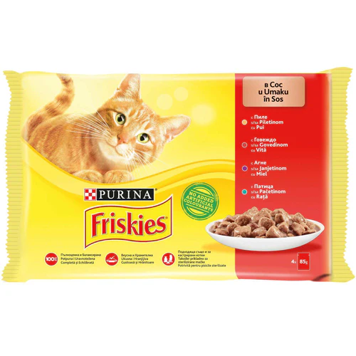 Friskies
      
      
       Multipack za mačke Piletina/Govedina/Jagnjetina/Pačetina u sosu 4x85g