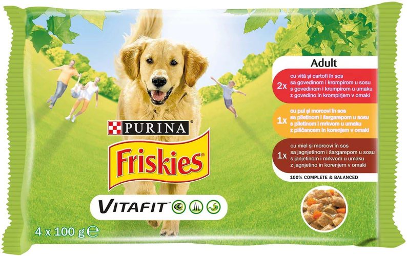 Friskies
      
      
       Multipack za pse Adult Govedina, Piletina i Jagnjetina u sosu 4x100g
