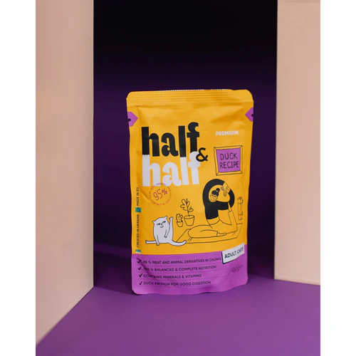 Half&Half
      
      
       mesni komadići s pačetinom u sosu, za mačke, 100g