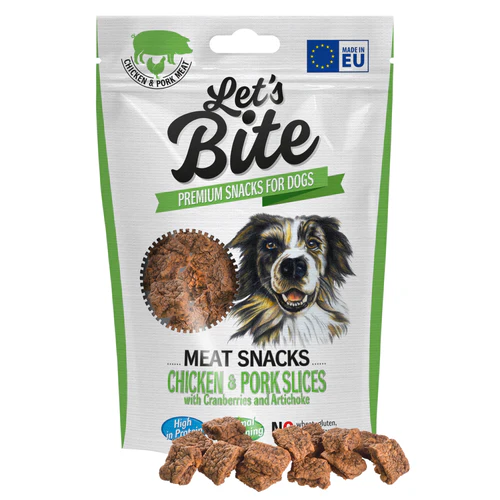 Let's Bite
      
      
      LET's Bite Meat Snacks, poslastica za pse, komadići piletine sa svinjetinom, 80g