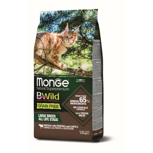 Monge
      
      
      BWILD Hrana za mačke Grain Free Bizon, sočivo, krompir - Adult cat 1.5kg
