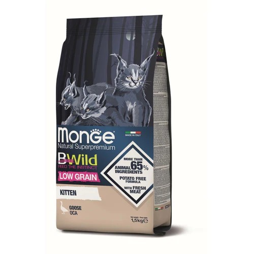 Monge
      
      
      BWILD Hrana za mačke Low Grain Guska - Cat KITTEN 1.5kg